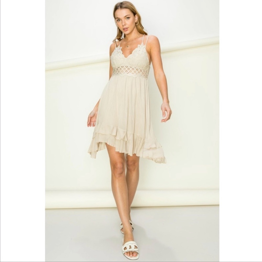 Boho Lace Mini Slip Dress